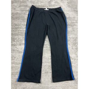 Woman Within Pants Womens Large Petite‎ 18/20 Black Blue Stripe Cotton Blend